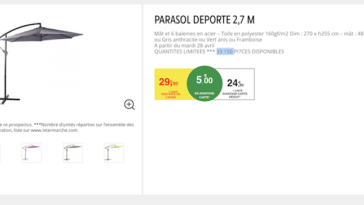 acheter le parasol deporte Intermarche