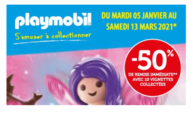 Vignettes Playmobil pour jouets à -50% chez Super U