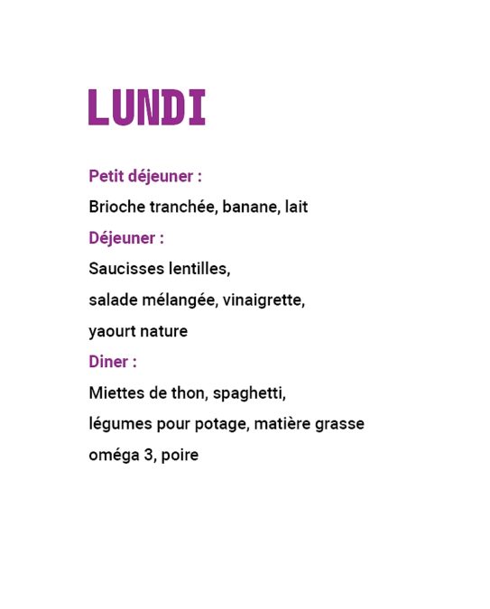 21 repas leclerc : menu lundi semaine 2