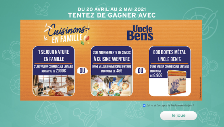 Grand Jeu Intermarché Uncle Ben’s sur www.grandjeu.intermarche.com