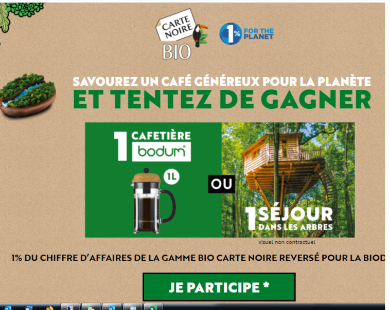 Jeu Carte Noire Temps Fort Bio sur jeu-concours-bio.cartenoire.fr
