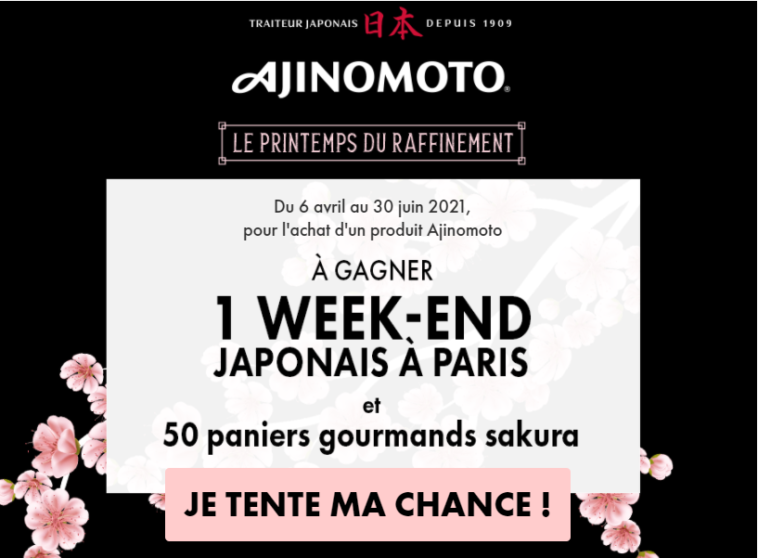 Jeu Ajinomoto Le Printemps du Raffinement sur ajinomoto-jeu.fr