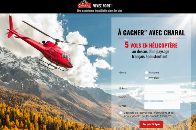 Grand Jeu Charal Helicoptère sur jeucharal-helicoptere2021.fr