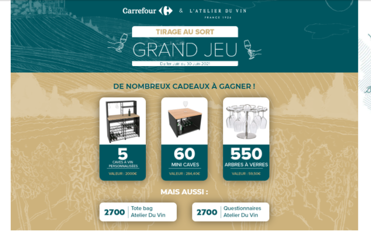 Grand Jeu L'Atelier du vin Carrefour sur carrefour.fr