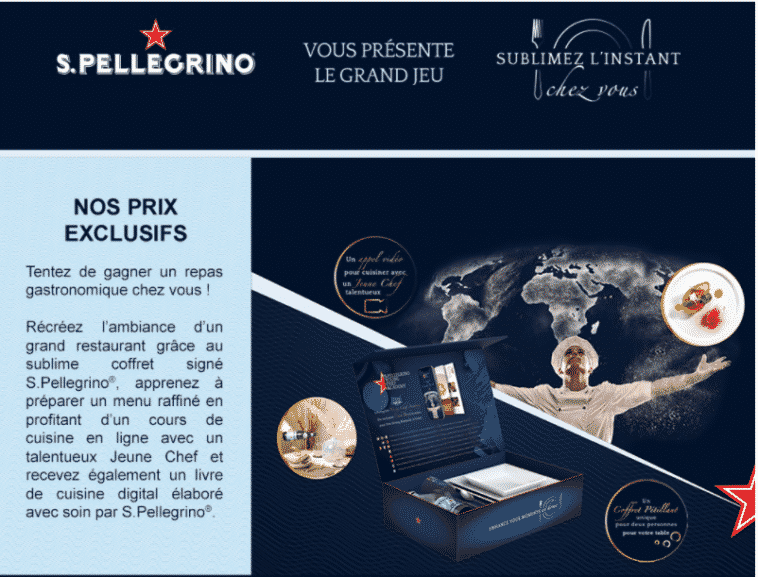 Jeu à code Sublimez l'instant S.Pellegrino sur sublimezlinstant.com