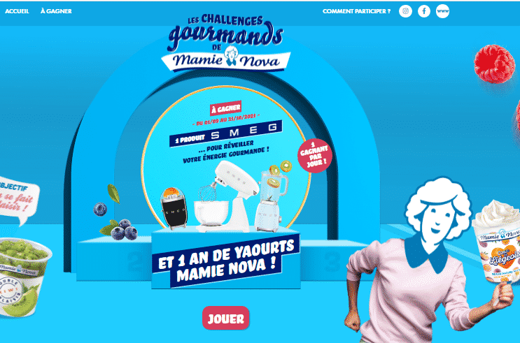 Grand Jeu Les challenges gourmands Mamie Nova sur leschallengesdemamie.fr