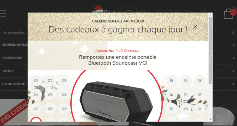 Jeu Calendrier de l’Avent Ma Platine sur maplatine.com