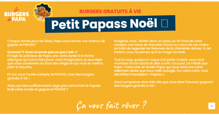 Jeu La Hotte de Papa 2021 sur lesburgersdepapa.fr