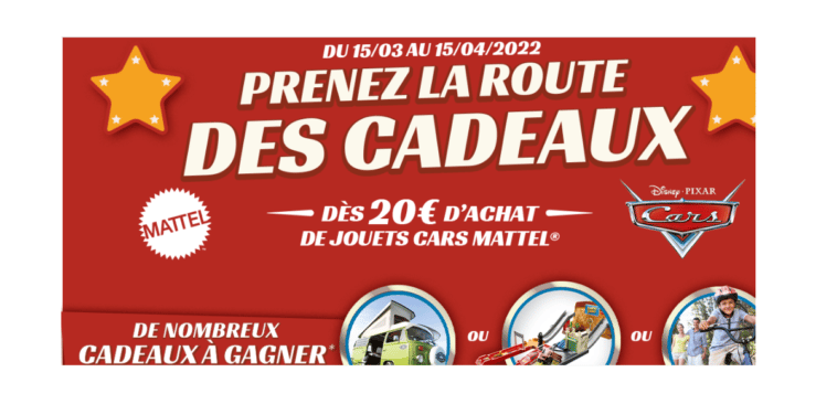 Jeu La route des cadeaux Mattel & Cars sur laroutedescadeaux-cars-mattel.fr