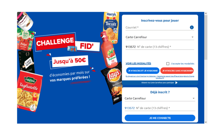challenge FID' Carrefour sur challengefid.carrefour.fr