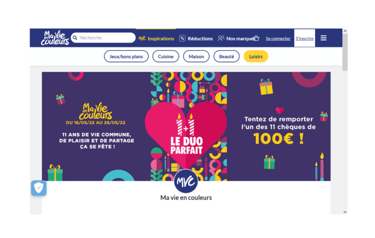 jeu Anniversaire Ma vie en Couleurs 11 ans sur mavieencouleurs.fr