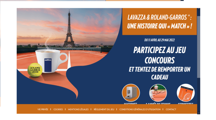 jeu Lavazza Roland-garros sur lavazza-jeurolandgarros.fr