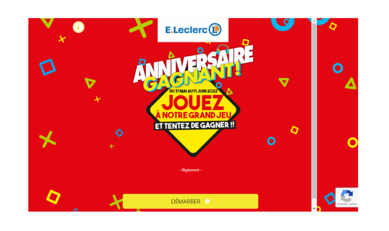 jeu Anniversaire Gagnant E.Leclerc sur e.leclerc