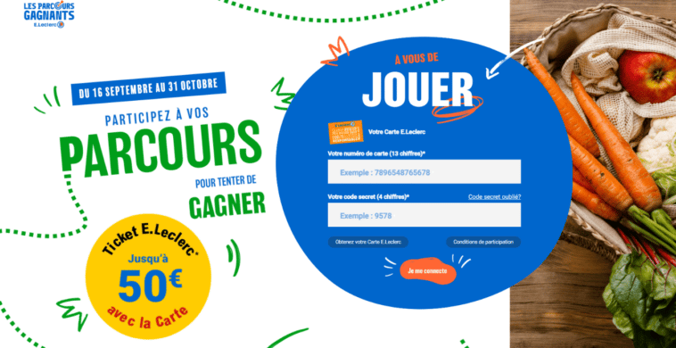 Jeu Les parcours gagnants Leclerc