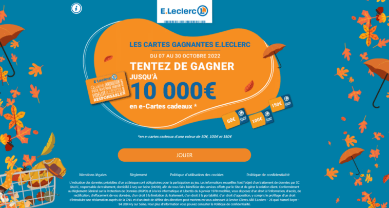 jeu Les cartes gagnantes Leclerc