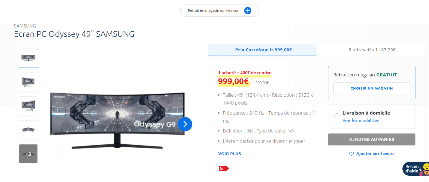 Black Friday Carrefour écran Samsung 49' 400 € de remise (stock limité)