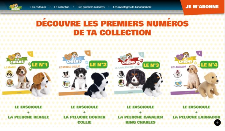 Peluches chiens Hachette