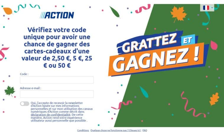 Jeu Action "grattez et gagnez"